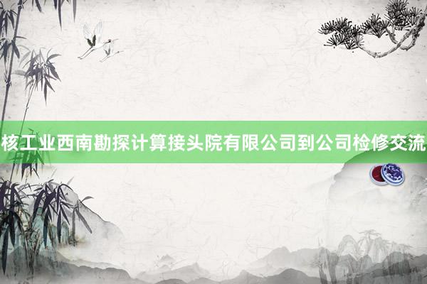 核工业西南勘探计算接头院有限公司到公司检修交流
